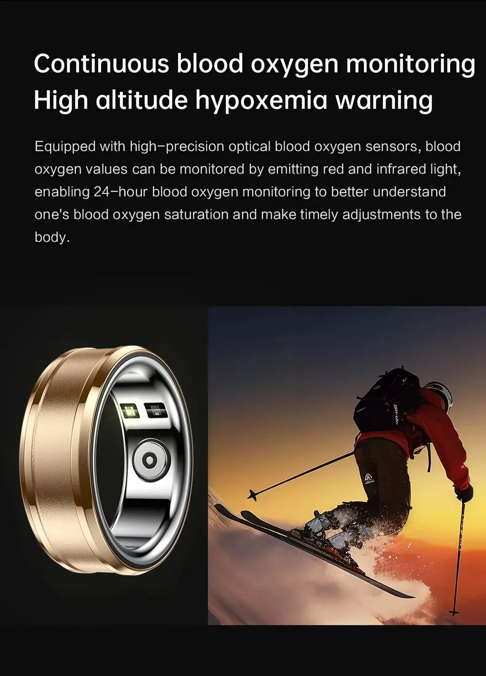 Smart Ring R3: Gesundheits- und Fitnesstracker mit Herzfrequenz, Schlafmonitor und IP68-Wasserschutz – Bluetooth 5.1, 18 mAh Akku