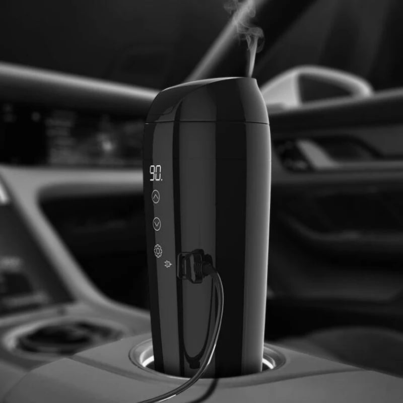 Elektrischer Becher fürs Auto Modell 350 – Schwarz & Rosa, 12 V, 70 W, Heizsystem