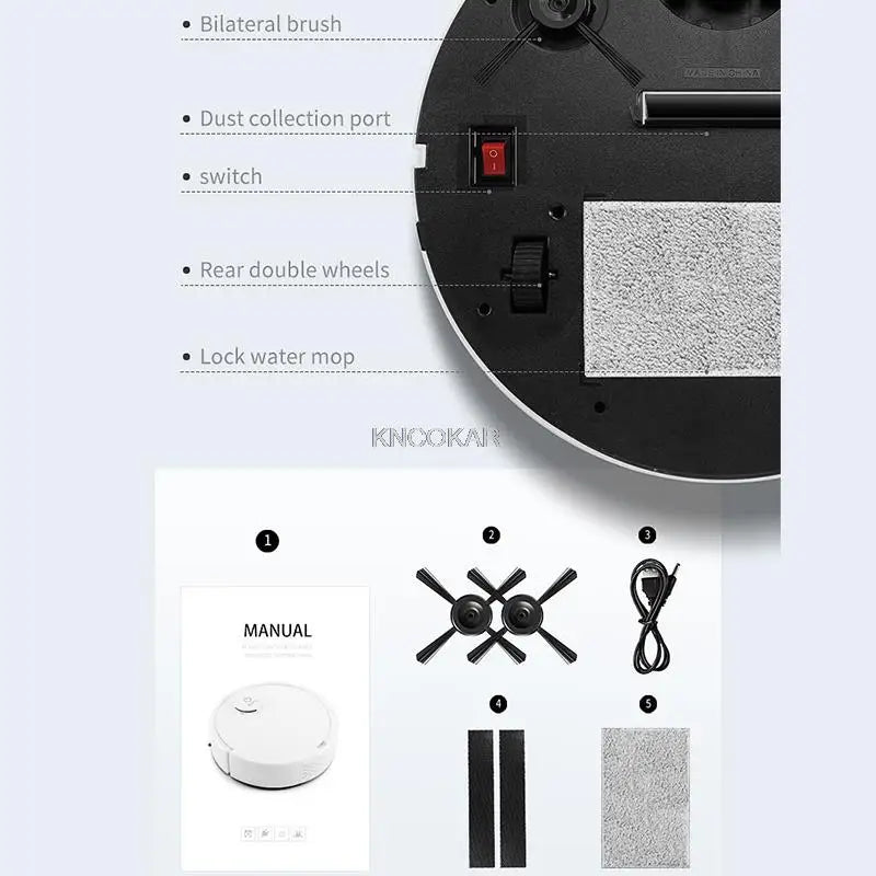 ES06 Roboterstaubsauger mit Bluetooth-App-Steuerung und Smart Touch – 3,7 V Spannung – ABS-Material – 865 g Gewicht – Lithiumbatterie
