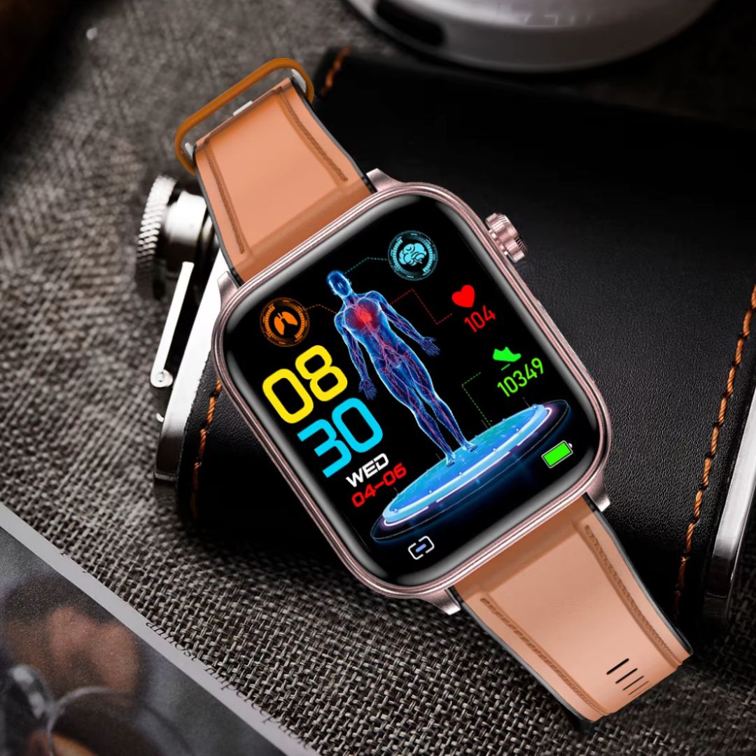VitaScan Pro - IPS HD, AI Health Smartwatch with ECG, Blood Glucose, Uric Acid & 100+ Fitness Modes