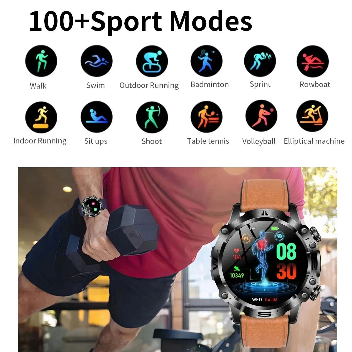 New Healthy Blood Lipids Uric Acid Blood Sugar Smart Watch Men ECG+PPG Fitness Tracker Clock Bluetooth Call Sports Smartwatch