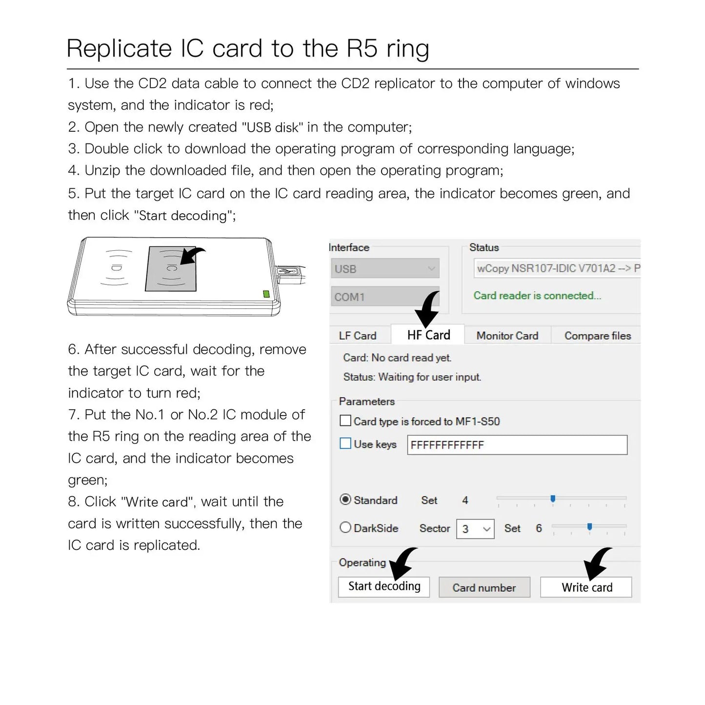 CDS RFID-Replikator für R5 Smart Ring – IC- und ID-Karten effizient duplizieren
