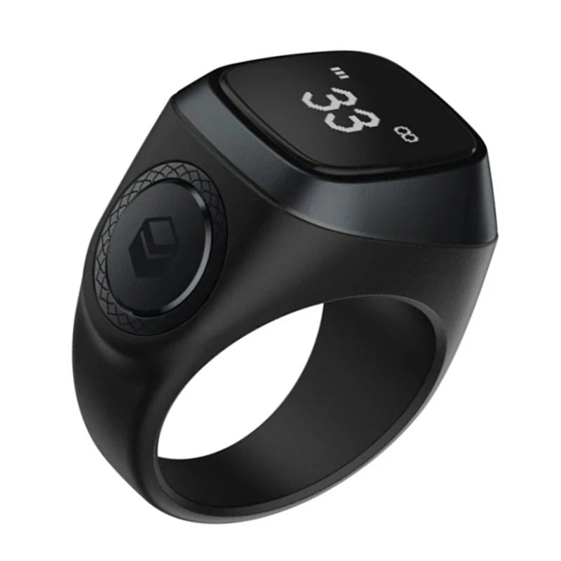 Zikr1 Lite Smart Tasbih Ring: OLED-Display, Gebetszeit-Erinnerung, Bluetooth-Konnektivität, lange Akkulaufzeit, Aufladen über USB – Verfolgung der Anzahl der 5 Gebete