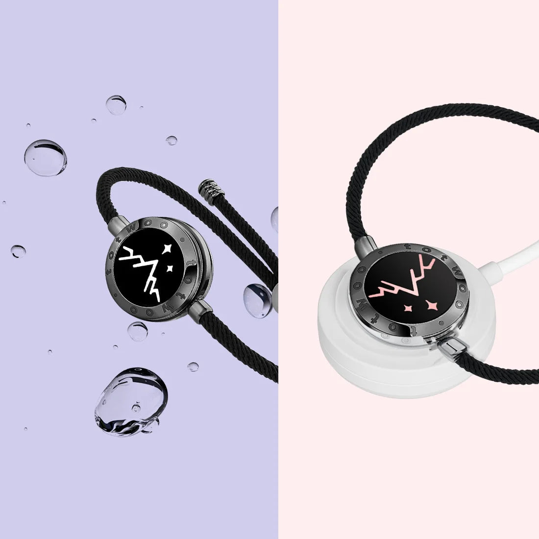 Mountain & Sea Touch-Armbänder für Verliebte mit Vibrations- und Leuchtfunktion – 2er-Set