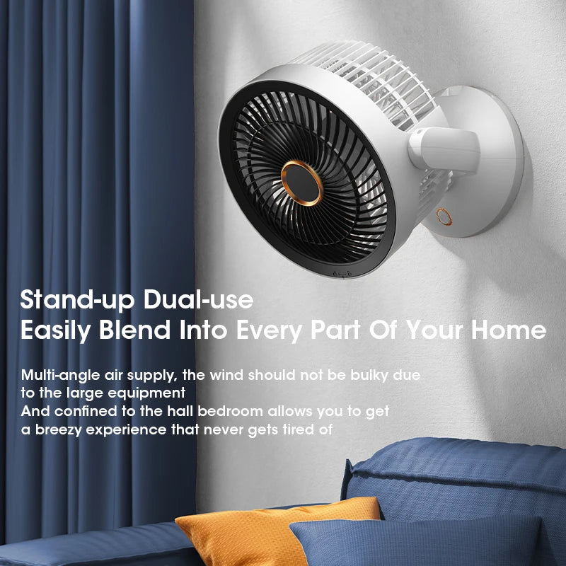Tragbarer elektrischer Ventilator mit Luftzirkulation – Mini-USB-Tischventilator mit 360°-Drehung und den Modi „Natürlicher Wind“, „Schlafwind“ und „Vorherrschender Wind“