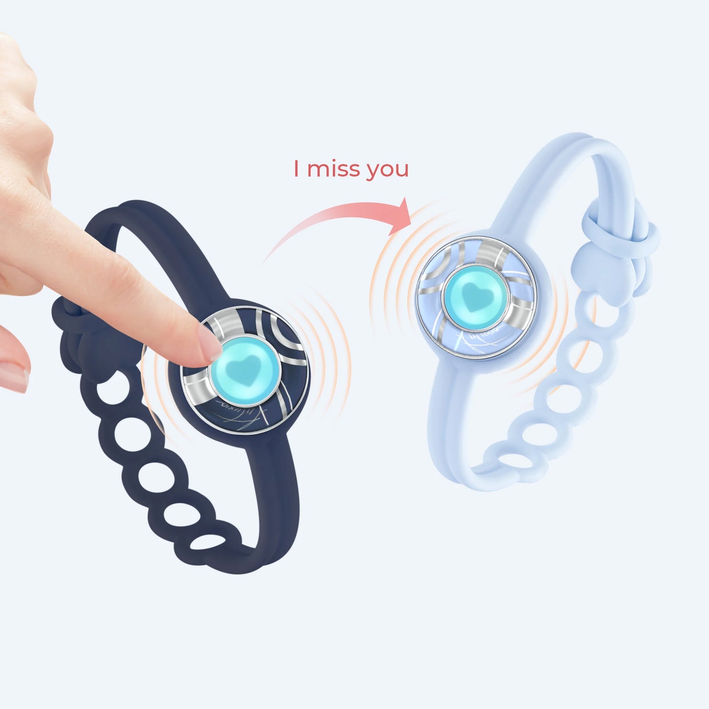 Touch-Armbänder für Paare: 2 intelligente Schmuckstücke, Vibration und Licht, wasserdicht, 1 Jahr Garantie