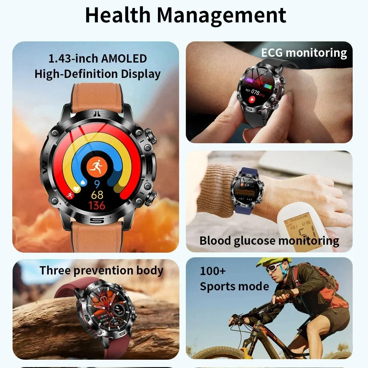 New Healthy Blood Lipids Uric Acid Blood Sugar Smart Watch Men ECG+PPG Fitness Tracker Clock Bluetooth Call Sports Smartwatch