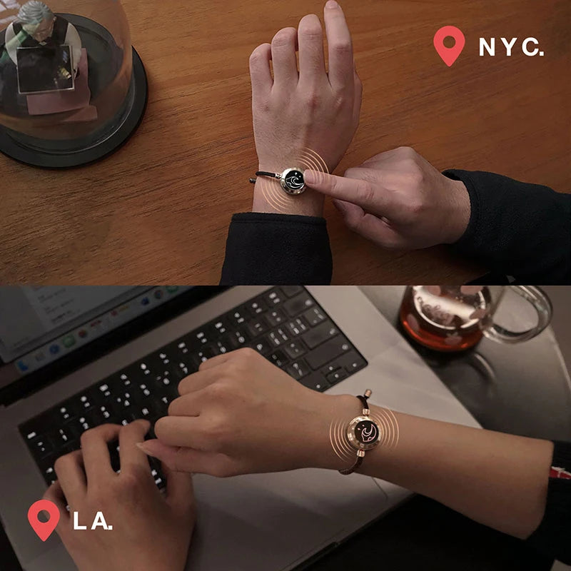 Smart-Armbänder mit Touch- und Vibrationsfunktion sowie Lichteffekten für Paare – 2er-Set