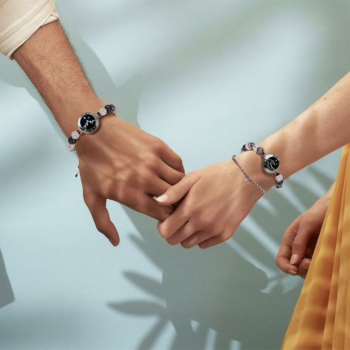 Mountain & Sea Touch-Armbänder für Verliebte mit Turmalinquarz-Perlen - 2er-Set