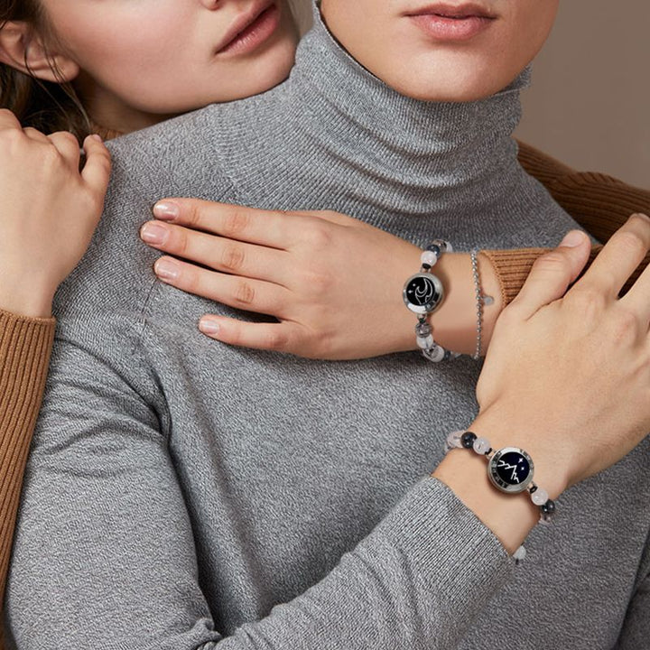 Mountain & Sea Touch-Armbänder für Verliebte mit Turmalinquarz-Perlen - 2er-Set