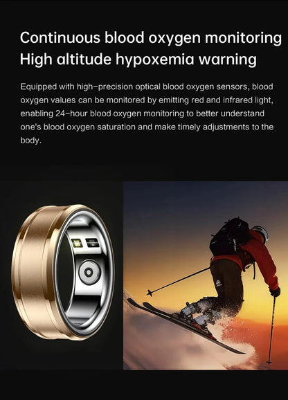 Smart Ring R3: Health & Fitness Tracker with Heart Rate, Sleep Monitor & IP68 Waterproof - Bluetooth 5.1, 18mAh Battery