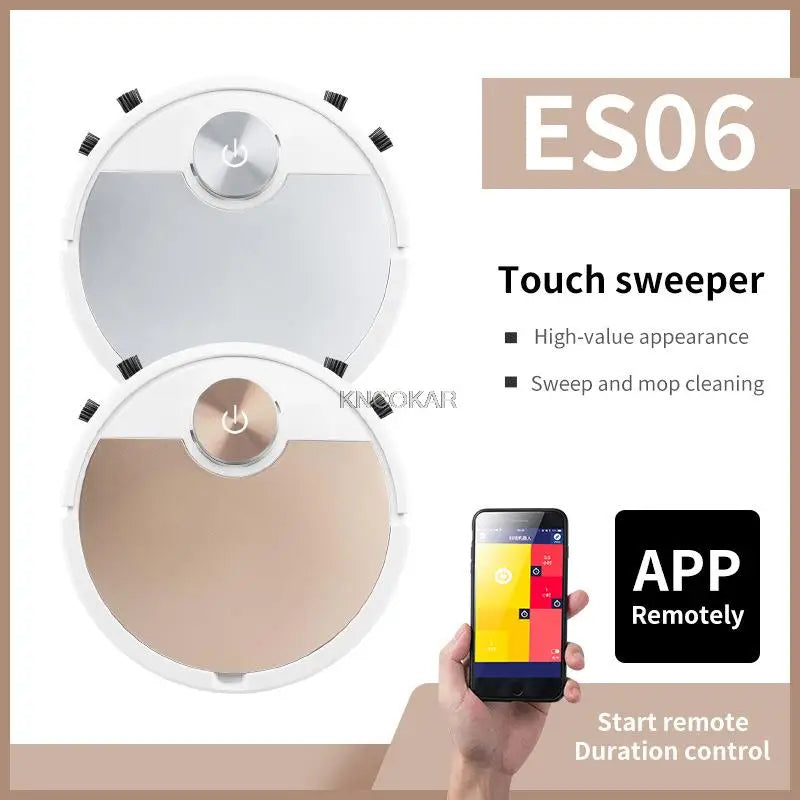 ES06 Robot Vacuum Cleaner with Bluetooth App Control and Smart Touch - 3.7V Voltage - ABS Material - 865G Weight - Lithium Battery