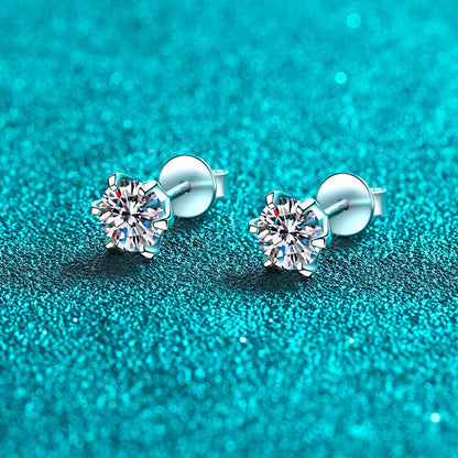 LORIELE 1ct VVS1 Moissanite Earrings | Sterling Silver Studs