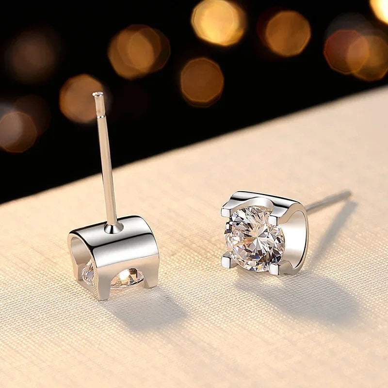 LORIELE 1 Ct 925 Sterling Silver Moissanite Earrings - Bull Head Design