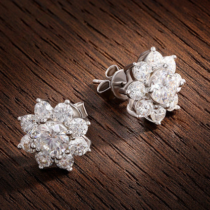 Loriele D VVS1 Moissanite Diamond Earrings | 925 Sterling Silver Studs