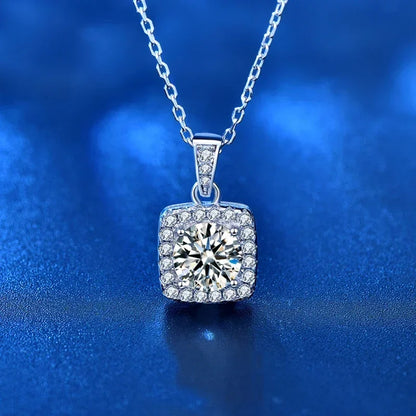 LORIELE 1 Carat VVS1 Moissanite Necklace - 925 Sterling Silver WhiteGold Plated