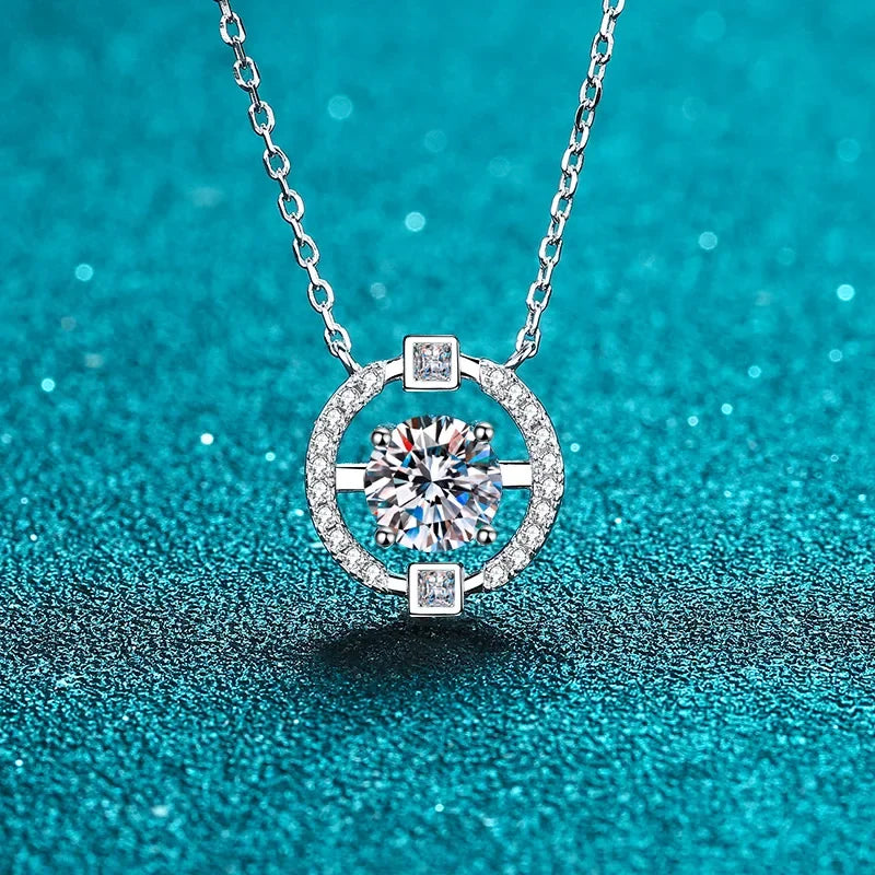 LORIELE 0.5/1/2CT Certified Moissanite Pendant Necklace in 925 Sterling Silver