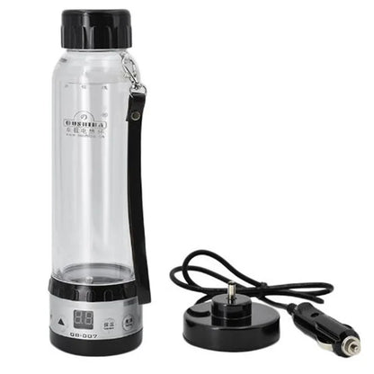 Travel Thermos Mug - Borosilicate Glass, 280ml Capacity, 12V/24V DC Heating