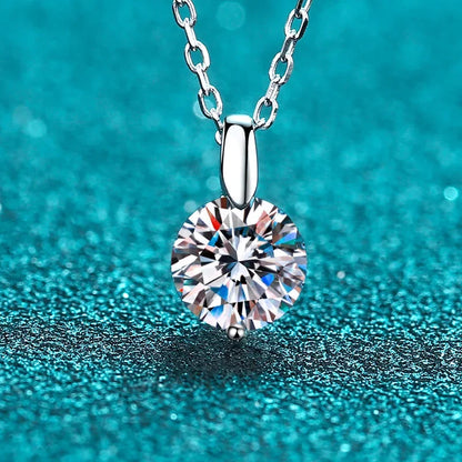 Loriele 1/2/3CT Moissanite Sterling Silver Diamond Pendant Necklace