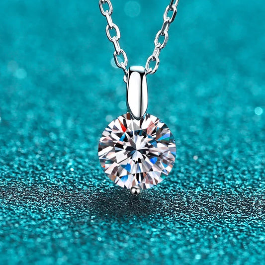 Loriele 1/2/3CT Moissanite Sterling Silver Diamond Pendant Necklace