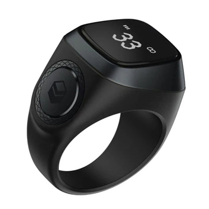 Zikr1 Lite Smart Tasbih Ring: OLED Display, Prayer Time Reminder, Bluetooth Connectivity, Long Battery Life, USB Charging - 5 Prayer Count Tracking