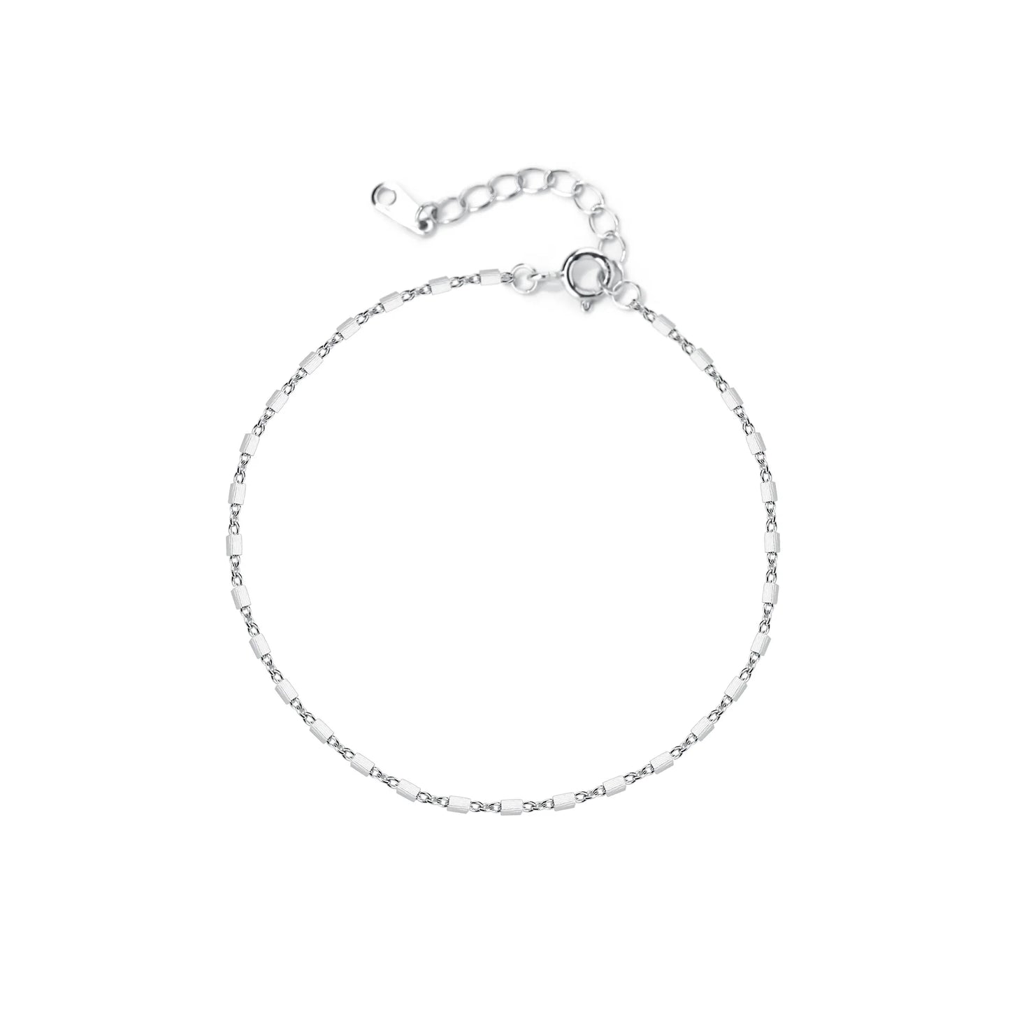 Kettenarmband aus 925er Sterlingsilber – hypoallergener, beschichteter Schmuck für Männer und Frauen (160 + 50 mm)