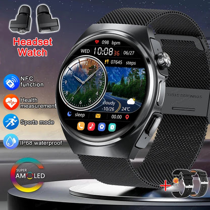 For Xiaomi New 2 in 1 Smart Watch With Earbuds Smartwatch TWS Bluetooth Earphone Heart Rate Blood Oxygen Monitor Sports Watch