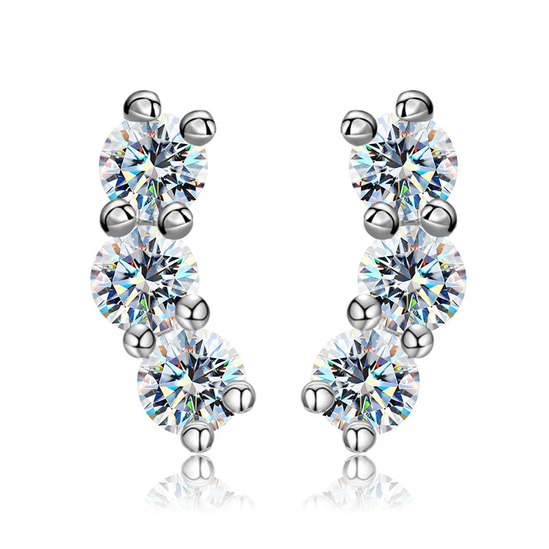 LORIELE D VVS1 2CT Moissanite Earrings: Party & Daily Wear, 18k Silver Plated