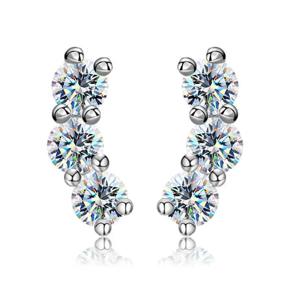 LORIELE D VVS1 2CT Moissanite Earrings: Party & Daily Wear, 18k Silver Plated