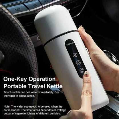 Car Electric Travel Mug with Stirring Function - Portable 420ml Cup, 304 Stainless Steel, DC12-24V