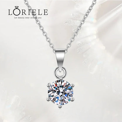 LUXE 5 Ct Real Moissanite Necklace Pendant - 18K White Gold Sterling Silver - Wedding Bridal Fine Jewelry