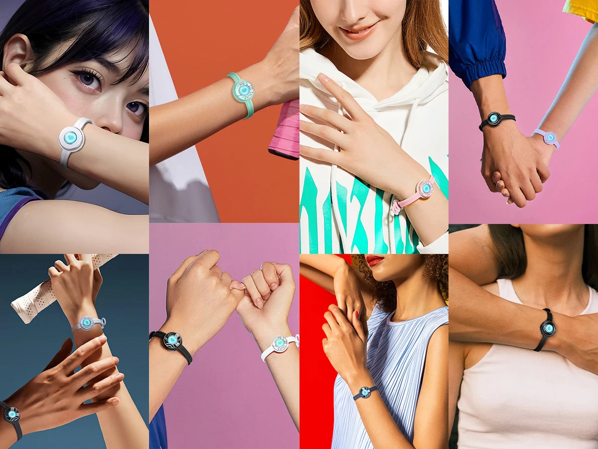 Touch Bracelets Set: 2 Jewelry Pieces for iOS & Android - Vibrates and Lights Up