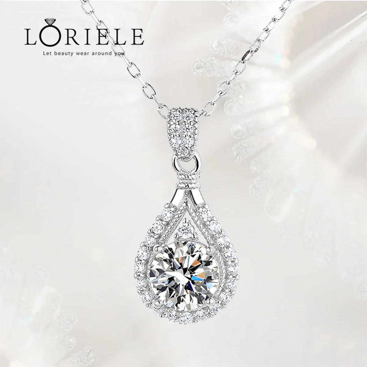 Loriele 1ct D Color VVS1 Moissanite Necklace | S925 Silver