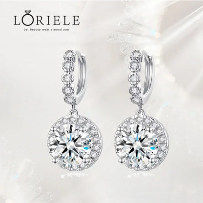 LORIELE 1ct D VVS1 Moissanite Drop Earrings in S925 Sterling Silver