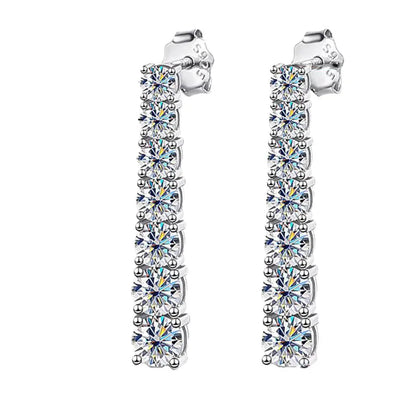 LORIELE D VVS1 Full Moissanite Earrings for Women - GRA Certified 925 Silver Plated 18k