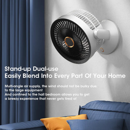 Portable Air Circulation Electric Fan - Mini USB Desktop Fan with 360° Rotation & Natural Wind, Sleep Wind, Prevailing Wind Modes