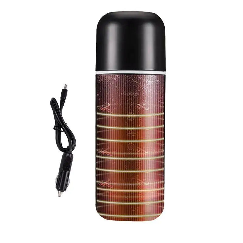 Car Electric Travel Mug with Stirring Function - Portable 420ml Cup, 304 Stainless Steel, DC12-24V