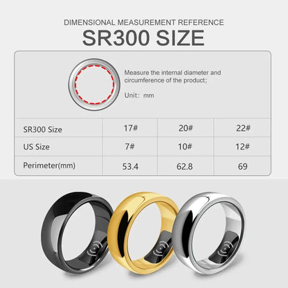 Smart Ring SR300: Multifunctional Fitness Tracker with HR Monitor, Sleep Analysis & Lightweight Design