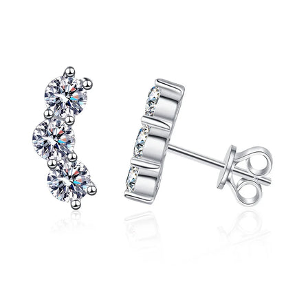 LORIELE D VVS1 2CT Moissanite Earrings: Party & Daily Wear, 18k Silver Plated