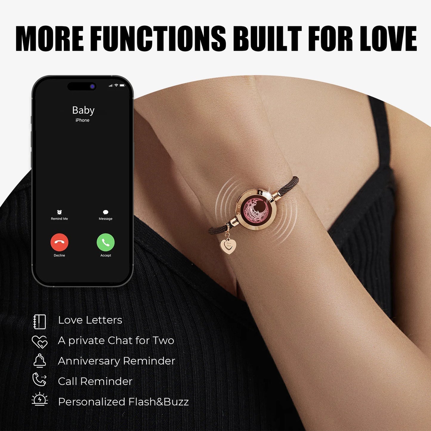 Smart Bracelet - Long-Distance Touch Sun & Moon Jewelry Set