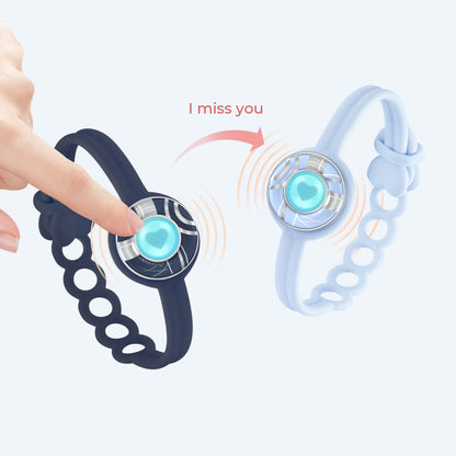 Touch Bracelets for Couples: 2 Smart Jewelry, Vibration & Light, Waterproof, 1 Yr Warranty