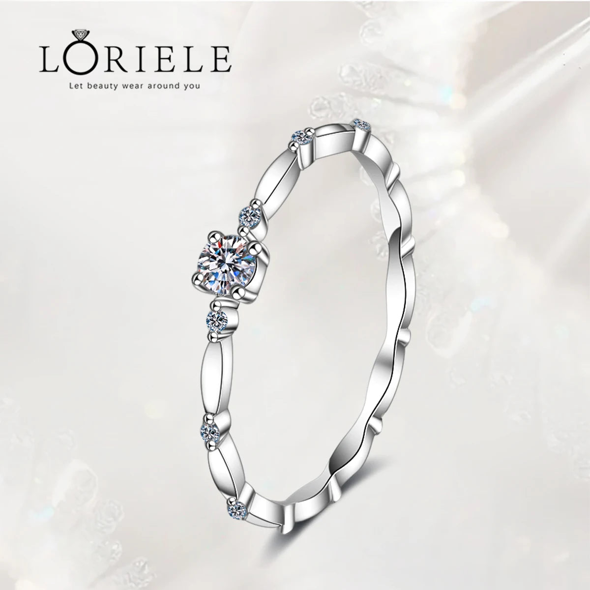 Loriele 18K White Gold Plated Ring with D VVS1 Moissanite - GRA Certified