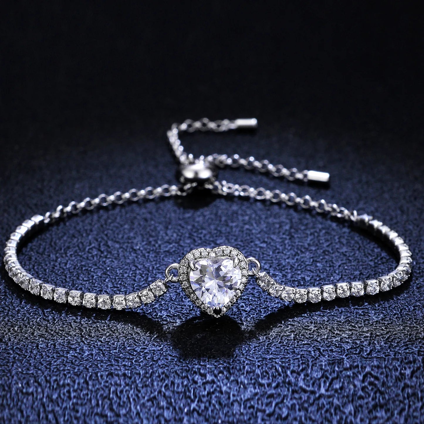 LORIELE 1CT & 2CT Moissanite Chain Bracelet - D Color VVS1 Clarity - 925 Sterling Silver - GRA Certified - Gift Box Included