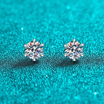 LORIELE 1ct VVS1 Moissanite Earrings | Sterling Silver Studs