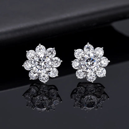 Loriele D VVS1 Moissanite Diamond Earrings | 925 Sterling Silver Studs