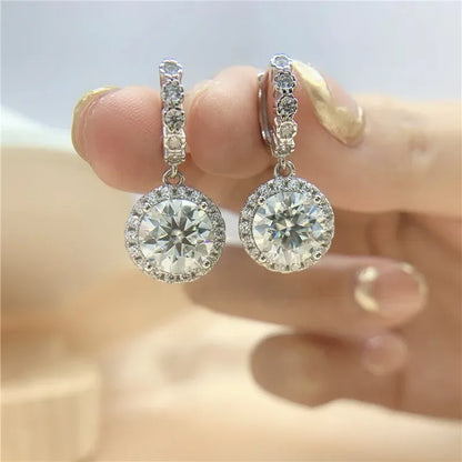 LORIELE 1ct D VVS1 Moissanite Drop Earrings in S925 Sterling Silver