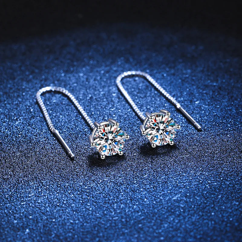 Dazzling 1.5ct LORIELE VVS Moissanite Diamond Earrings in 18k White Gold