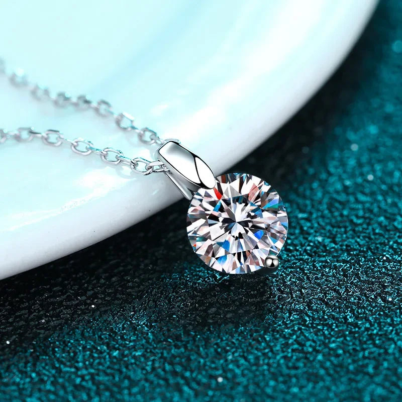 Loriele 1/2/3CT Moissanite Sterling Silver Diamond Pendant Necklace